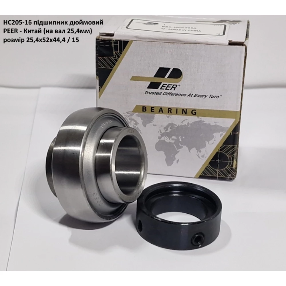 HC205-16 підшипник дюймовий PEER - Китай (на вал 25,4мм) 