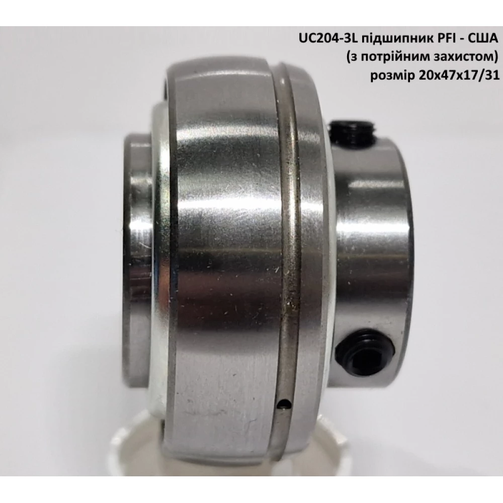 UC204 підшипник PFI - США 20х47х17/31 (з потрійним захистом)