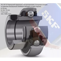YEL207-2F підшипник SKF 35х72х51,1