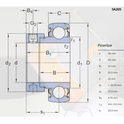 SA 205 підшипник CT - Китай 25х52х31