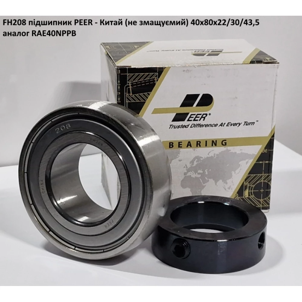 FH208 підшипник PEER - Китай (не змащуємий) 40х80х22