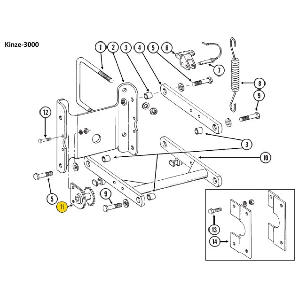 Звездочка z-19 с подшипником Kinze AH133868, P133868, GA1720