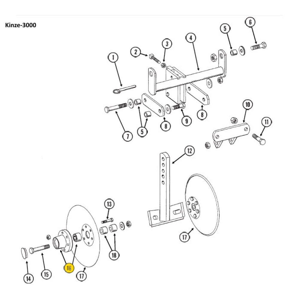 Подшипник Kinze GA2014 852270 AA21480 аналог 204 PY3