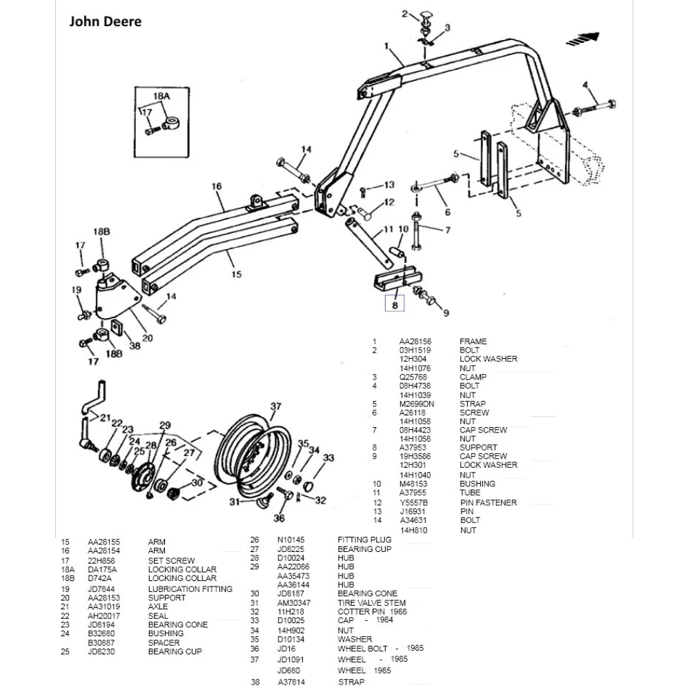 Подшипник конический John Deere JD8187 / JD8225  (LM67048/10)