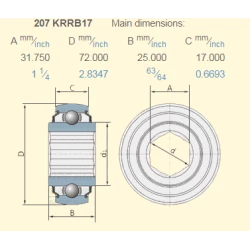 Подшипник John Deere JD9420 аналог 207KRRB17
