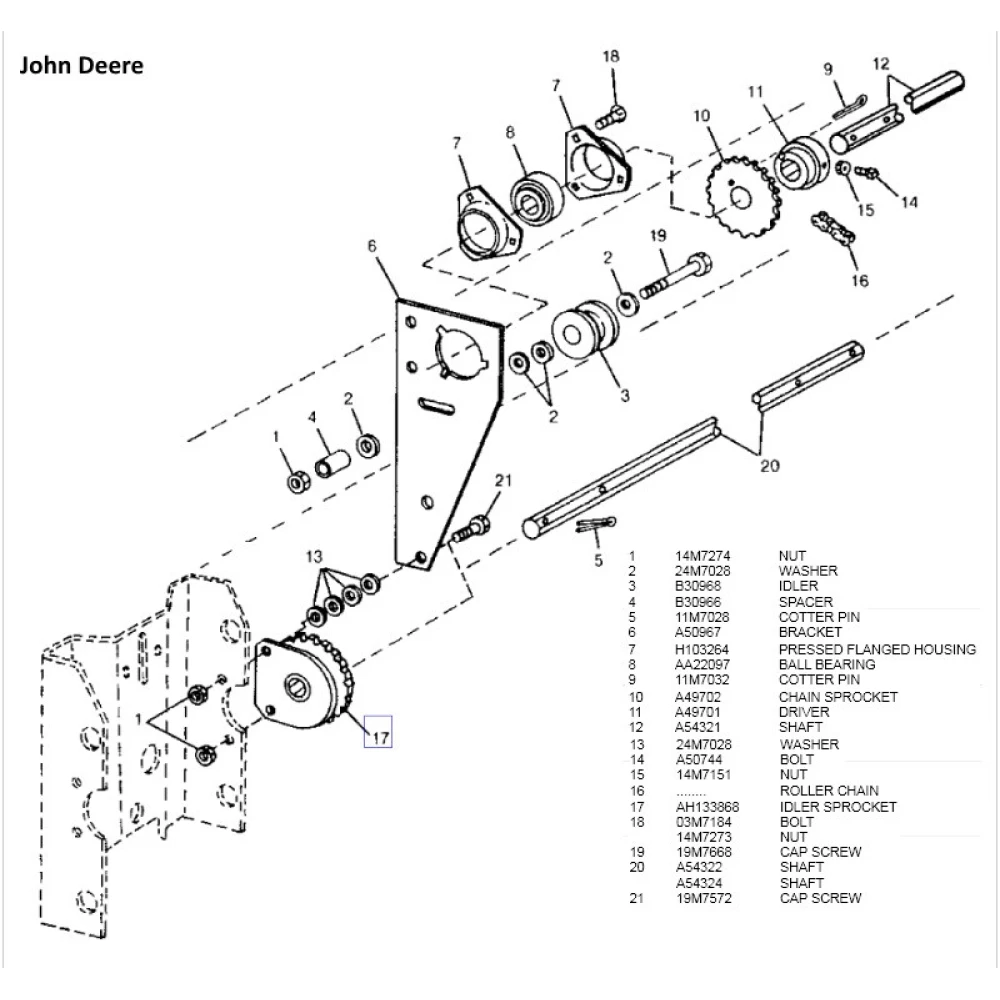 Подшипник шестигранник 22.2 AA22097 John Deere 205KRRB2
