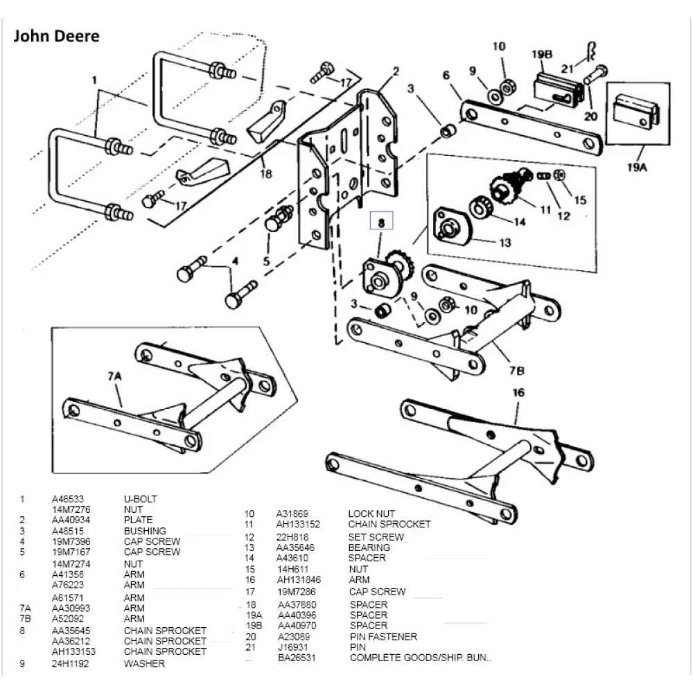 Зірочка John Deere AH133153