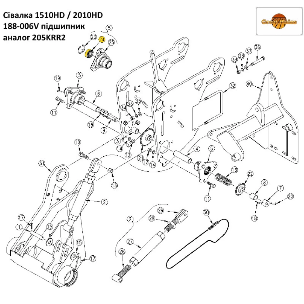Підшипник 188-006V Great Plains аналог 205KRR2