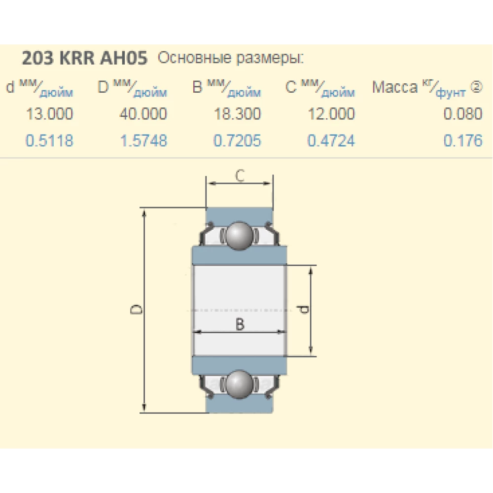 203KRRAH05 підшипник