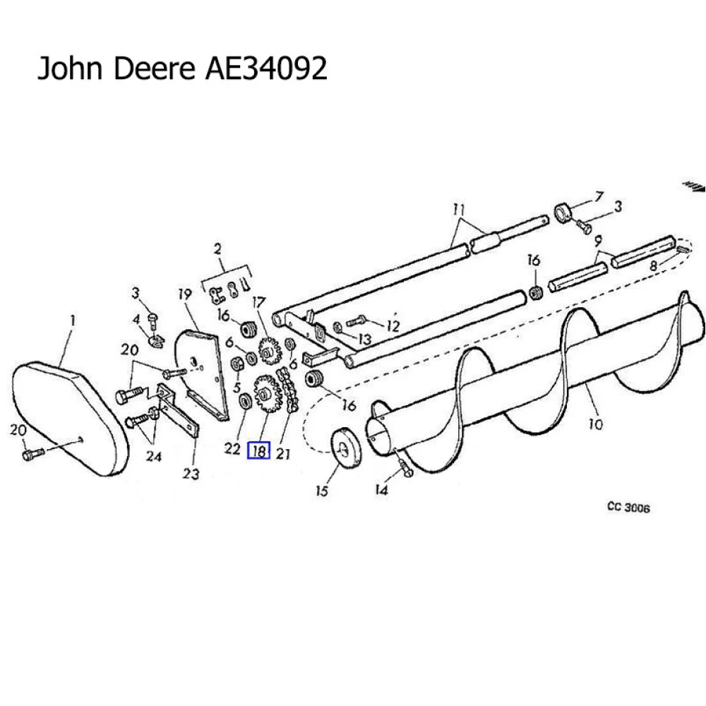 Зірочка John Deere AE34092