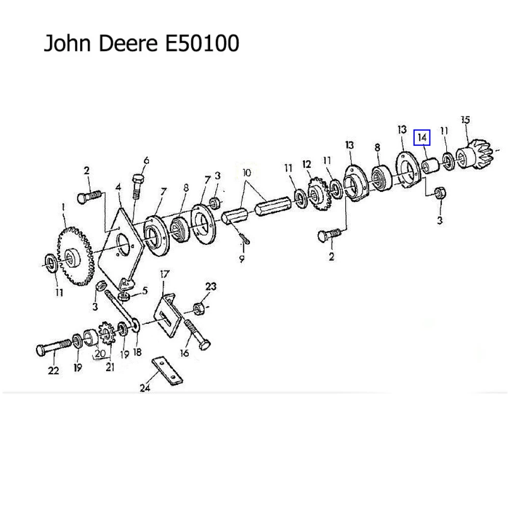 Втулка шестерні John Deere E50100