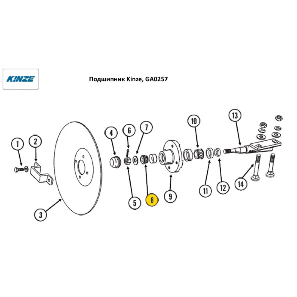 Подшипник Kinze GA0257 LM11749/10