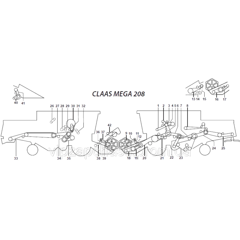 Ремені на комбайн Claas Mega 208