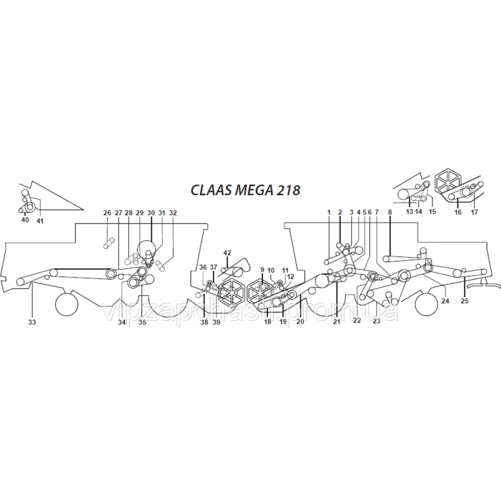 Ремені на комбайн Claas Mega 218