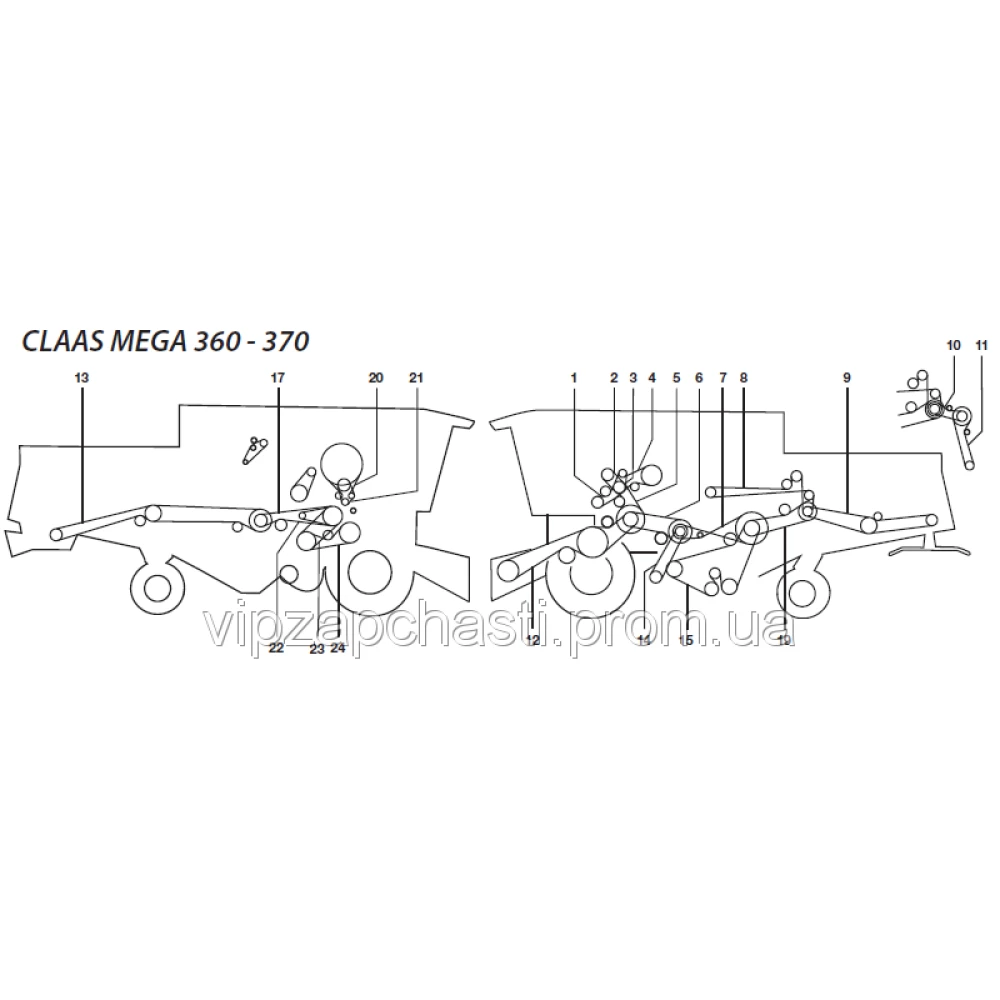 Ремені на комбайн Claas Mega 370