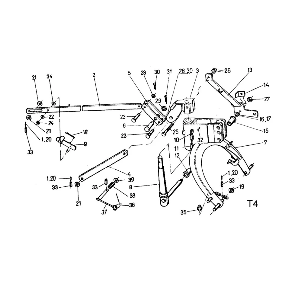 Муфта тяги передней косилки Z-169, 8245-036-020-103