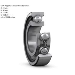 JD7681 підшипник 6206 John Deere SKF