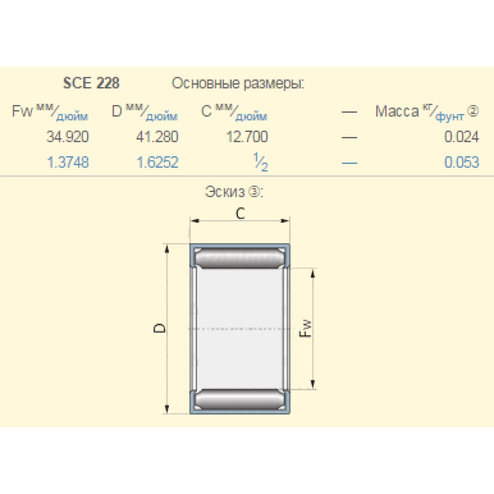 168732C91 подшипник SCE228 Case