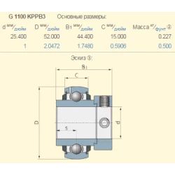 G1100KPPB3 підшипник дюймовий