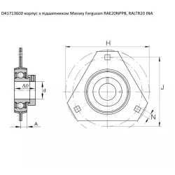 D41713600 корпус с подшипником Massey Ferguson RAE20NPPB, RALTR20 INA