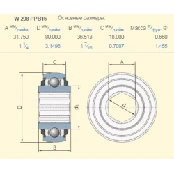Подшипник John Deere JD9373 аналог W208PPB16 PEER
