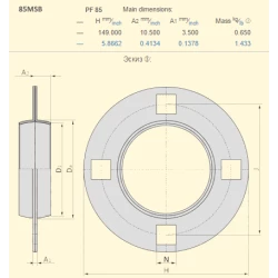 Корпус подшипника Case 76079C1 аналог 85MSB, PF85 SKF