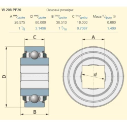 Подшипник Massey Ferguson 1025130M1 аналог W208PPB6 PEER Подшипник Massey Ferguson 1025130M1 аналог W208PPB6 PEER