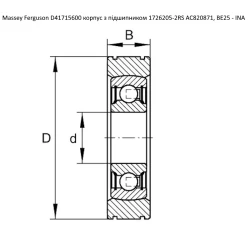 Подшипник Massey Ferguson D41715600 аналог 1726205-2RS AC820871 NTE Подшипник Massey Ferguson D41715600 аналог 1726205-2RS AC820871 NTE