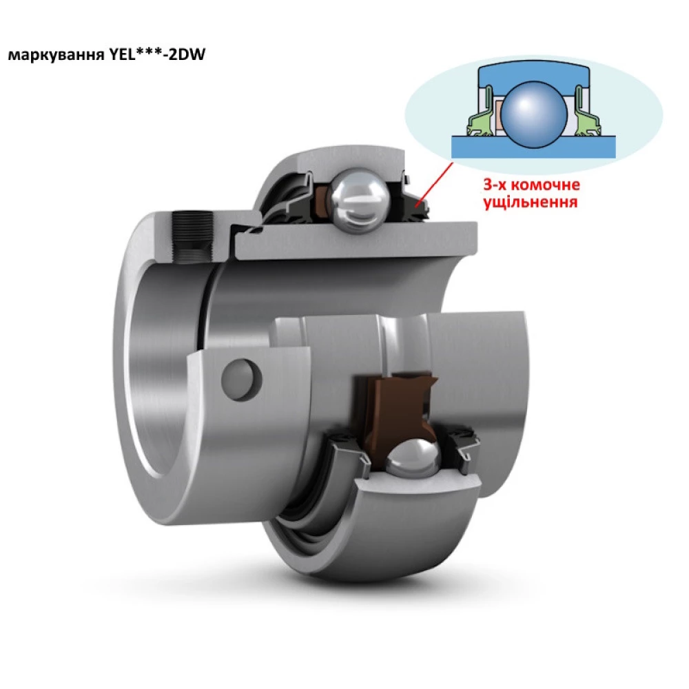 Підшипник CASE 84814912 аналог GE35KRRB, YEL 207 2DW/AG SKF (не змащуємий)