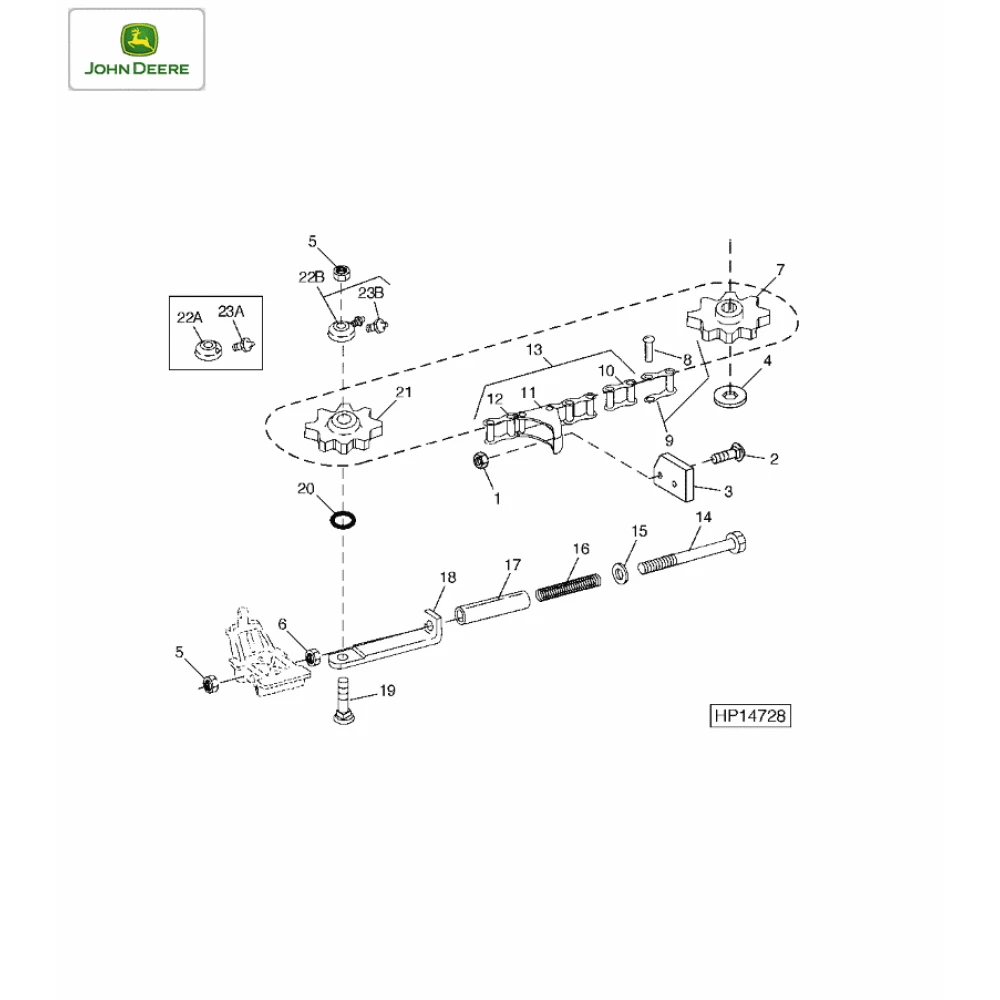 Ланцюг мисовий John Deer 48 ланок, 8 мисів AH229064
