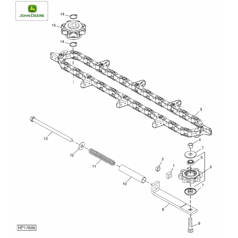 Ланцюг мисовий John Deer 48 ланок, 8 мисів AH233138