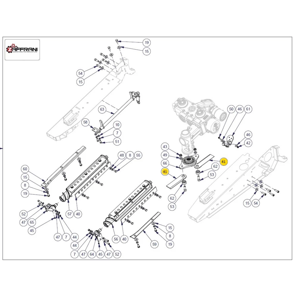 Нож 230х60х30х6 измельчителя с наплавкой Zaffrani 302919010 84976065, 84340041