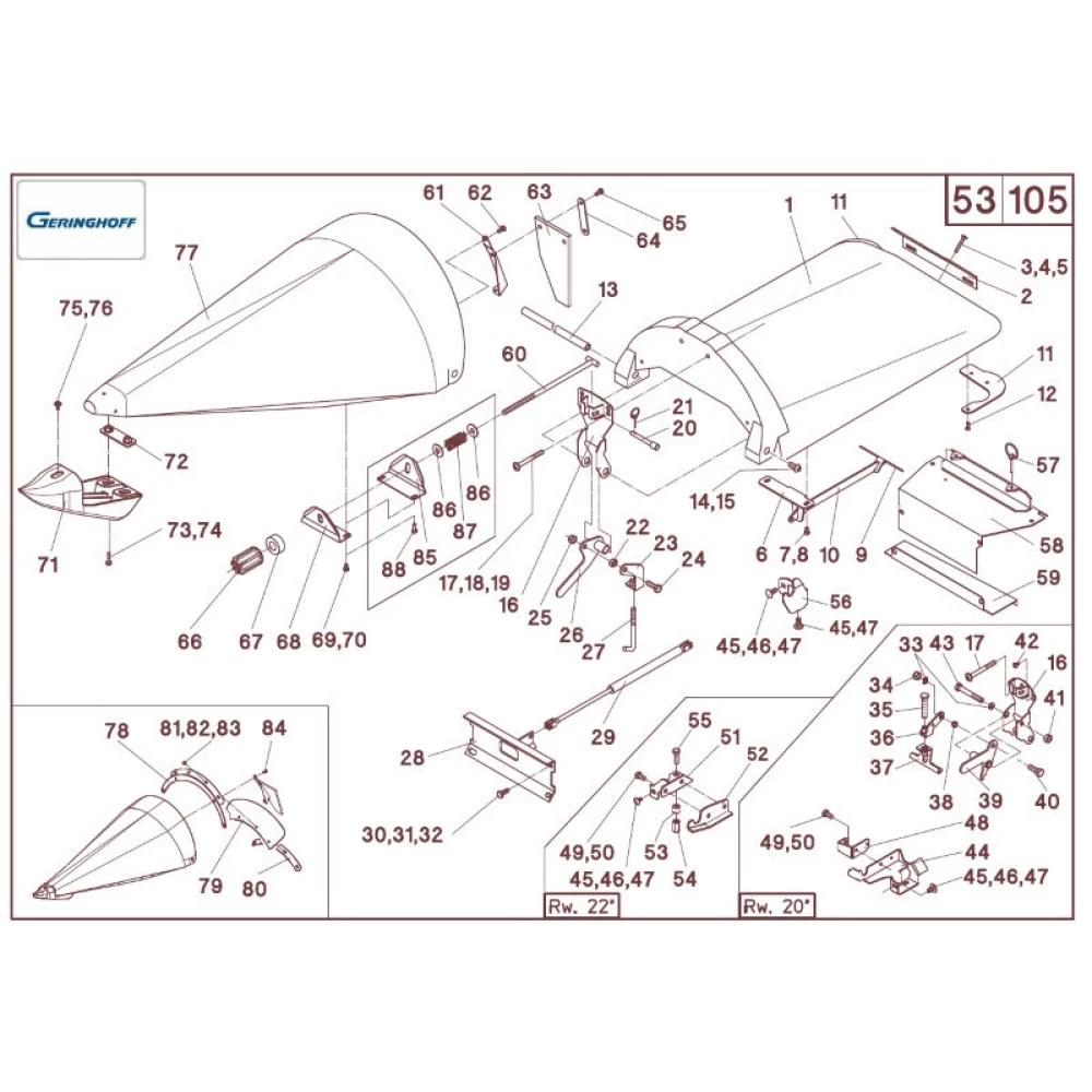 Кронштейн кріплення капота правий Geringhoff Rota Disc, 501801