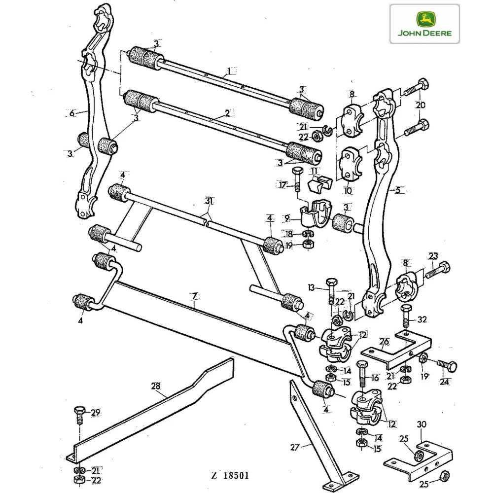 Втулка резиновая 10х30х38, John Deere P42100