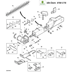 Элеватор зерновой в сборе на John Deere 9680 CTS, W650, W660, C670, AZ101808 Элеватор зерновой в сборе на John Deere 9680 CTS, W650, W660, C670, AZ101808