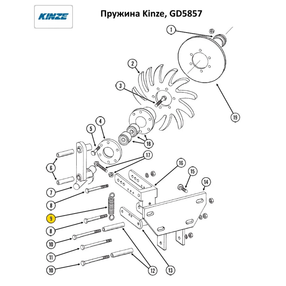 Пружина d-24 мм, l-98 мм  Kinze, GD5857