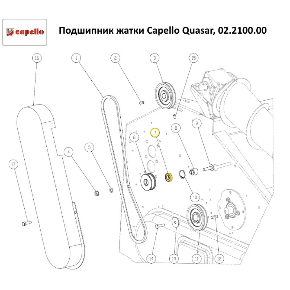 Подшипник жатки Capello Quasar, 02.2100.00 PEER